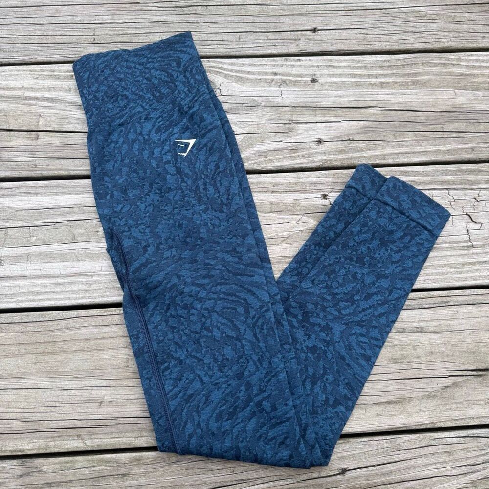 Gymshark Blue Animal Print Seamless Leggings Women’s XS